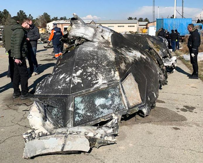 Les restes de l’appareil, abattu peu après son décollage de Téhéran