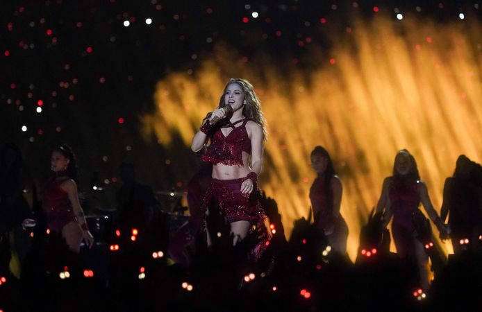 Shakira tijdens een concert in 2020.