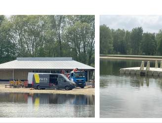 Nieuw paviljoen aan De Plas opent volgende maand: ook zwempontons drijven al in het water