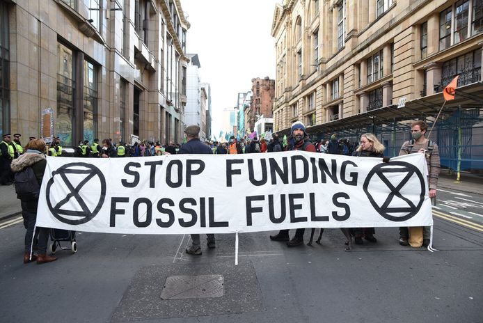 Illustratiefoto: Extinction Rebellion-actie  op klimaattop in Glasgow