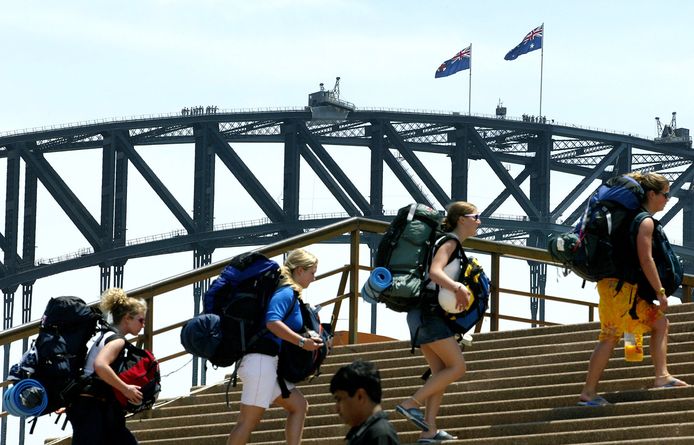 Backpackers in Sydney, Australië.