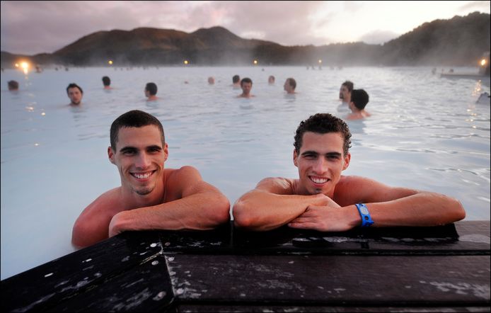 Kevin en Jonathan Borlée in IJsland.