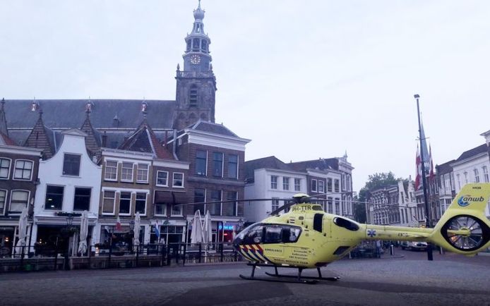 De traumahelikopter op de Markt
