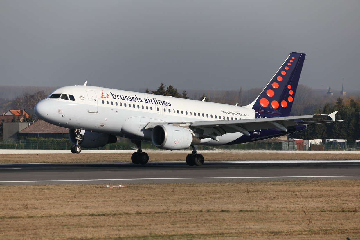 Een vliegtuig van Brussels Airlines op Zaventem.