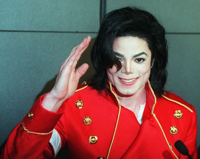 Michael Jackson in 1996 in Parijs.