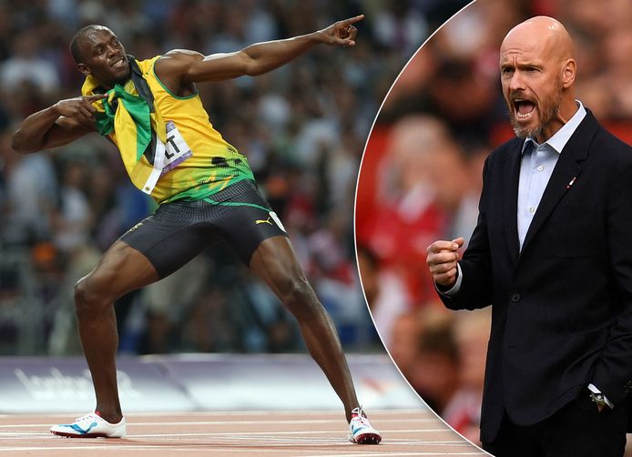Usain Bolt en Erik ten Hag.