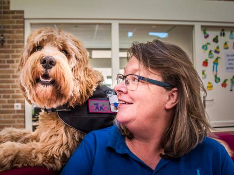 Schoolhond Doedel uit Glanerbrug in het zonnetje op dierendag
