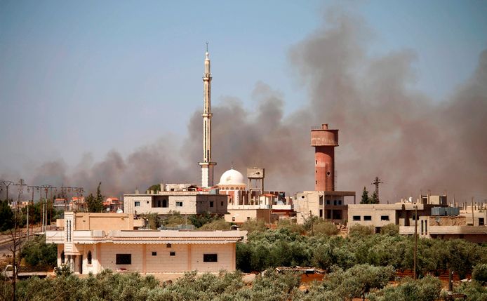 Ook het stadje Al-Mulayhah al-Sharqiyah in Dera werd gebombardeerd.