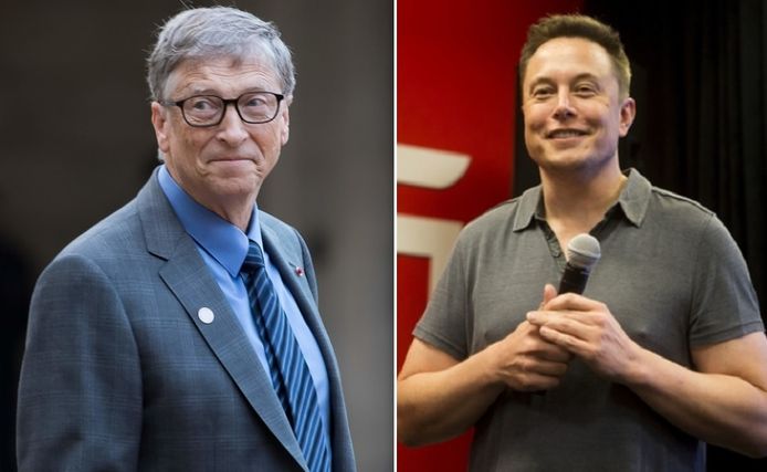 Bill Gates (links) en Elon Musk