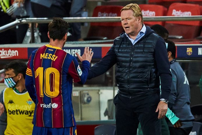 Lionel Messi en Ronald Koeman.