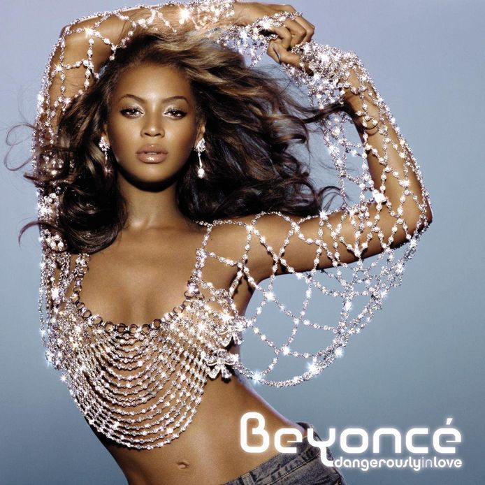 Beyoncé op de cover van haar solodebuutalbum ‘Dangerously in love’.