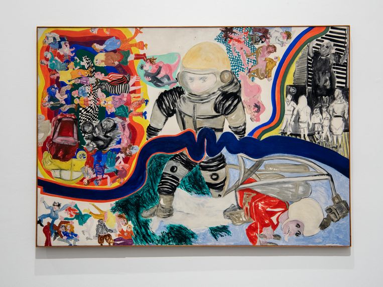 Een schilderij uit de reeks ‘The Private Life of Cosmonauts’, 1966. Beeld Sylvie Léonard