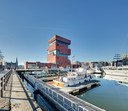 Uitzicht vanuit designhotel Eilandje in Antwerpen.