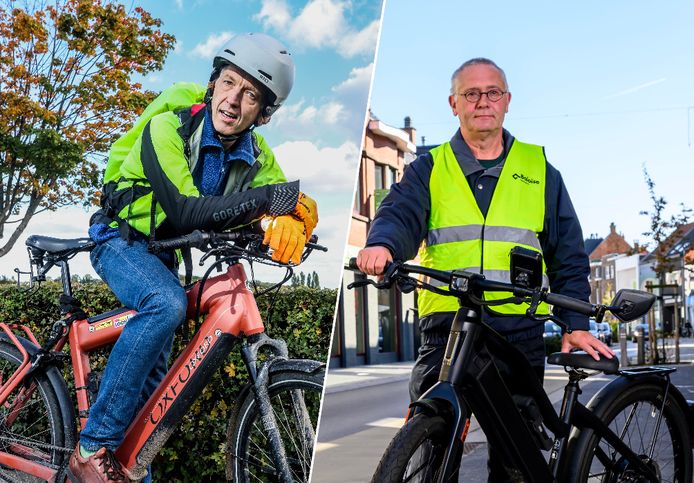 Speedpedelec-gebruikers Filip Gosselé en Eric Druyts.