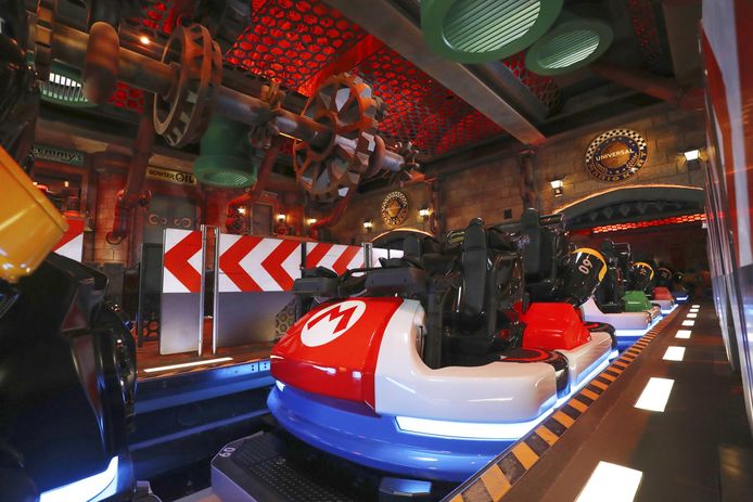 Het Mario Kart Station in Universal Studios Japan, Osaka.