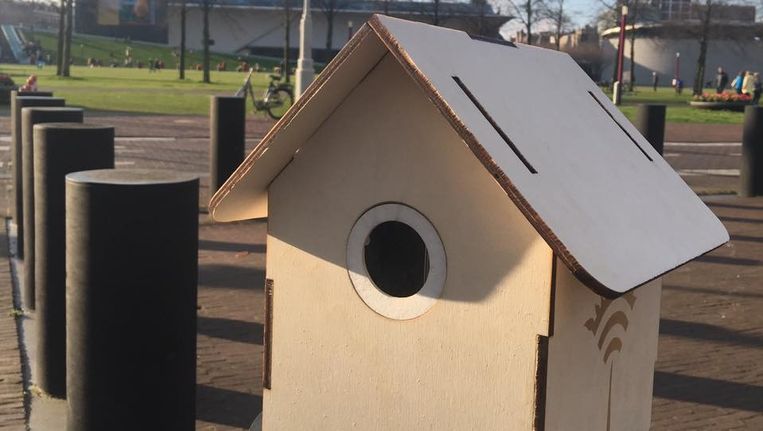 Zo moet het wifivogelhuisje eruit zien. Beeld TreeWIFI