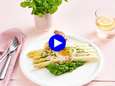 Épatez la galerie: lunch d'asperges blanches, prosciutto croustillant et purée de petits pois
