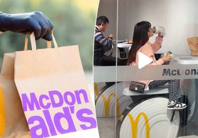 In enkele Chinese restaurants heeft McDonald’s hometrainers geplaatst.