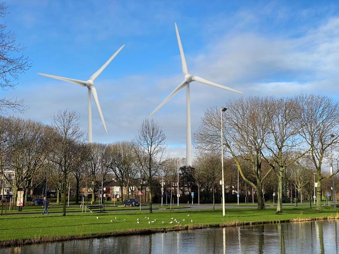 Zo ziet Spijkenisse-Noord straks de windmolens.