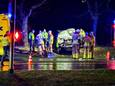 De bestelbus raakte zwaar beschadigd door het ongeval op de N346.