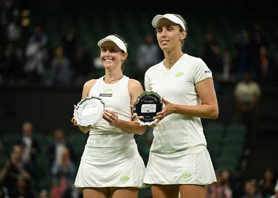 Geen nieuwe titel in het dubbel voor Elise Mertens op Wimbledon: met Hunter gaat ze in twee sets onderuit