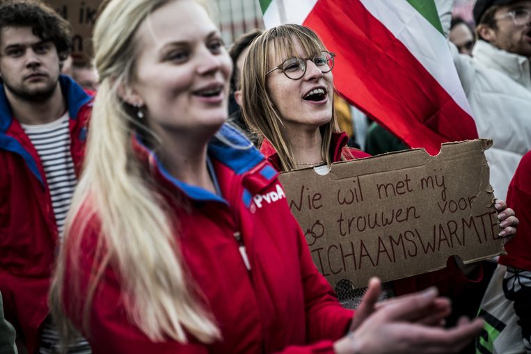 Studentenprotest in december voor de energietoeslag. Beeld ANP