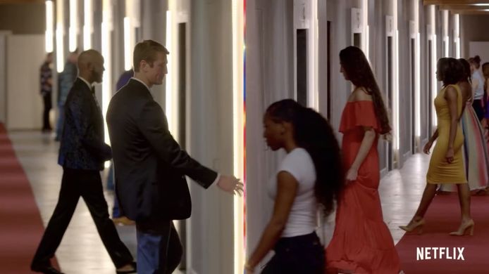 'Love is Blind' | In 'Love is Blind' gaan 30 mannen en vrouwen letterlijk op blind date. Zonder elkaar te zien, bepalen ze na een reeks gesprekken met wie ze willen trouwen.