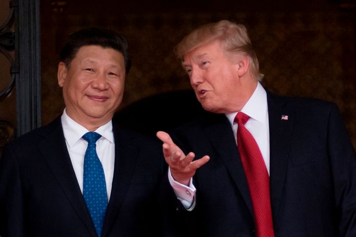 De Chinese President Xi Jinping (links) en de Amerikaanse president Donald Trump.