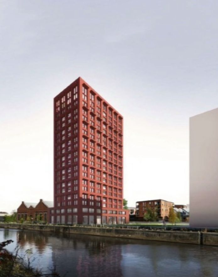 Zo zal de woontoren van Pier Kornel in Aalst er mogelijk uitzien.