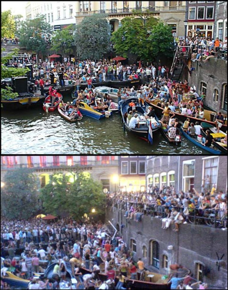 De trap in Utrecht, voor en na het instorten (ANP) Beeld 