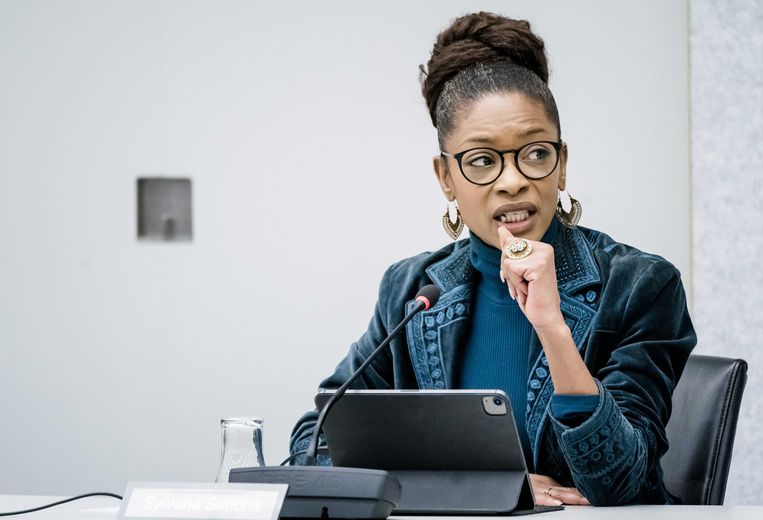 Sylvana Simons (BIJ1) tijdens een commissiedebat in de Tweede Kamer over institutioneel racisme. Beeld ANP