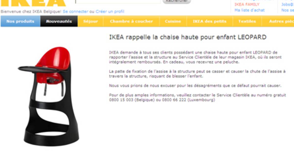 Une Chaise Haute Ikea Dangereuse Pour Les Enfants Economie 7sur7 Be