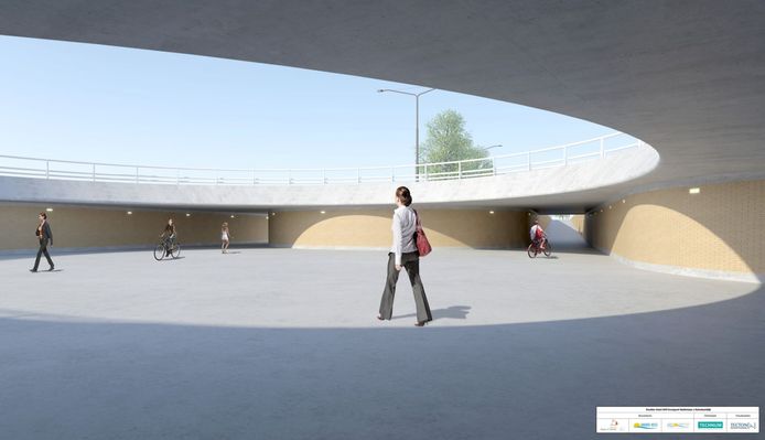 De nieuwe rotonde op het kruispunt Natiënlaan/Kalvekeetdijk moet de verkeerssituatie een stuk veiliger maken