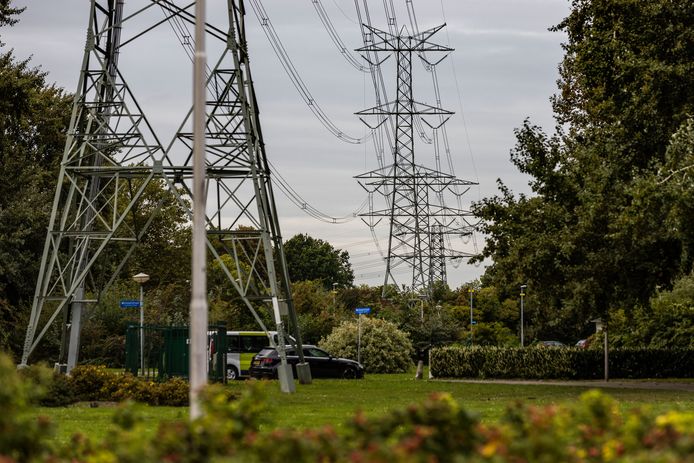 Hoogspanningsmasten in Woensel