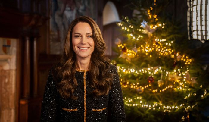 A handout photo released by Kensington Palace on December 22, 2022 shows Britain's Catherine, Princess of Wales, recording a private introduction to "Royal Carols: Together at Christmas" On 14 December, she broadcast her second service at Carroll in Westminster Abbey.  (Photo by KENSINGTON PALACE / AFP) / Restricted for editorial use - mandatory accreditation "Photo by AFP/Kensington Palace " - No marketing or advertising campaigns - Distributed as a customer service - No use for mobile devices, memory or anything similar - No sales - No digital optimization, manipulation or modification - All individuals must not be listed 31, 2022 without prior permission from Kensington Palace /