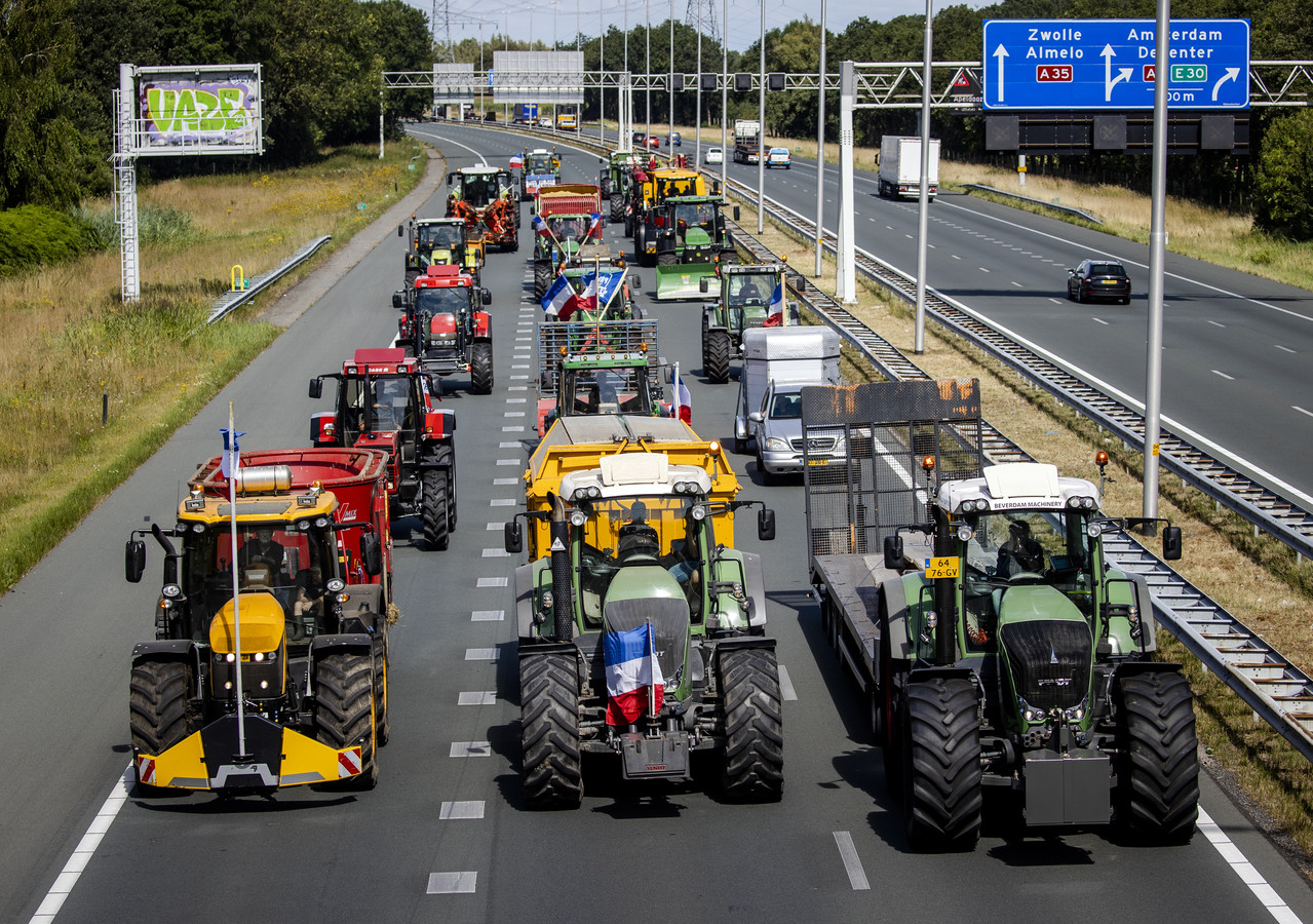 Boerenprotest tegen het stikstofbeleid op de A35 in Twente, juli dit jaar.