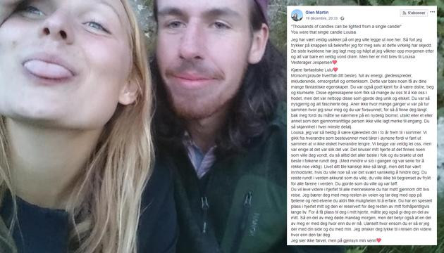 Glen et Louise sont restés en couple pendant deux ans