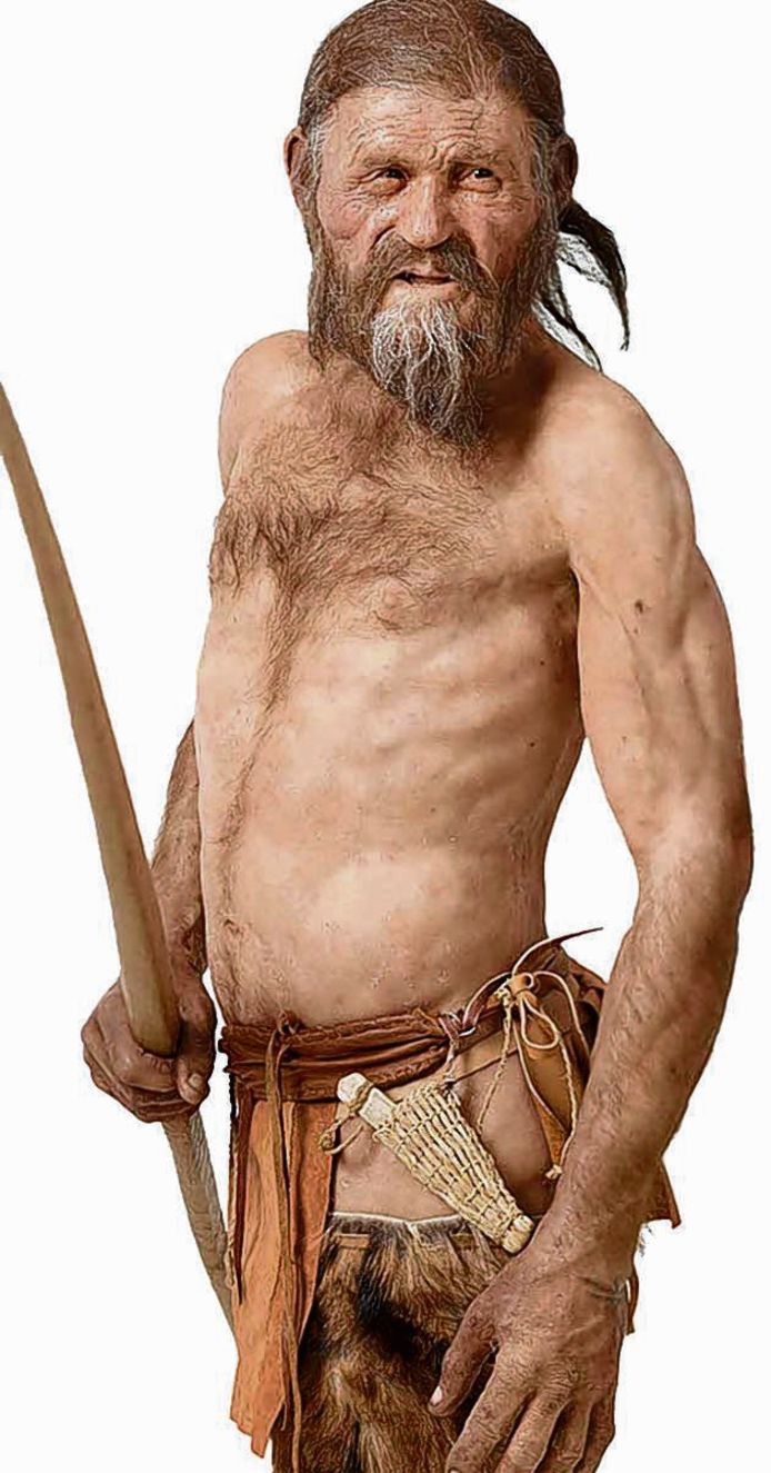 Een gereconstrueerde versie van Ötzi de IJsman.