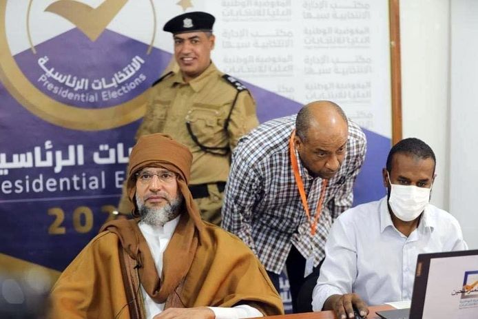 Saif al-Islam Khadaffi stelt zich kandidaat in Sebha, ten zuiden van de Libische hoofdstad Tripoli.