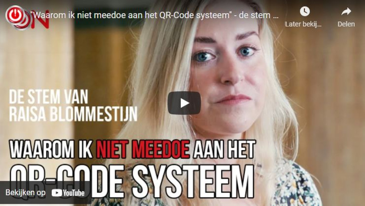 Een video van Ongehoord Nederland over bezwaren tegen de coronapas.  Beeld 
