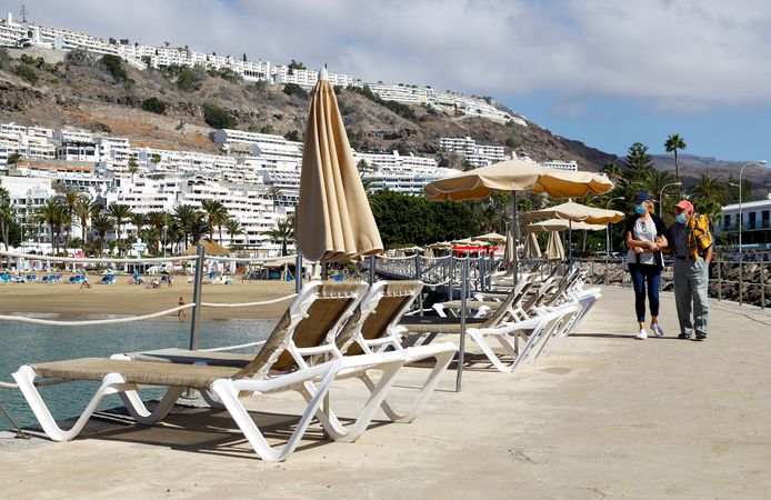 Toeristen op Gran Canaria eerder dit jaar.