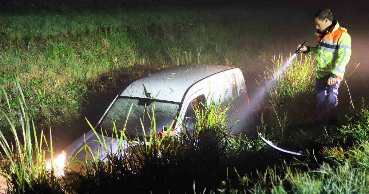 Auto raakt te water langs A15 bij Dodewaard: bestuurder onderkoeld overgebracht naar ziekenhuis - De