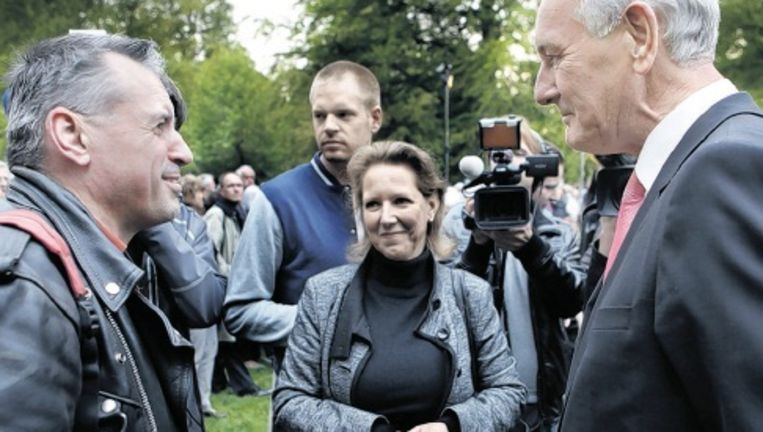 Remkes (r) en Von der Dunk, woensdag in Haarlem. Foto Maarten Hartman Beeld 