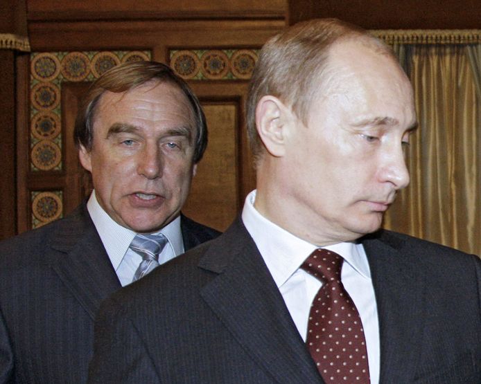 Sergej Roldoegin en Vladimir Poetin in 2016.