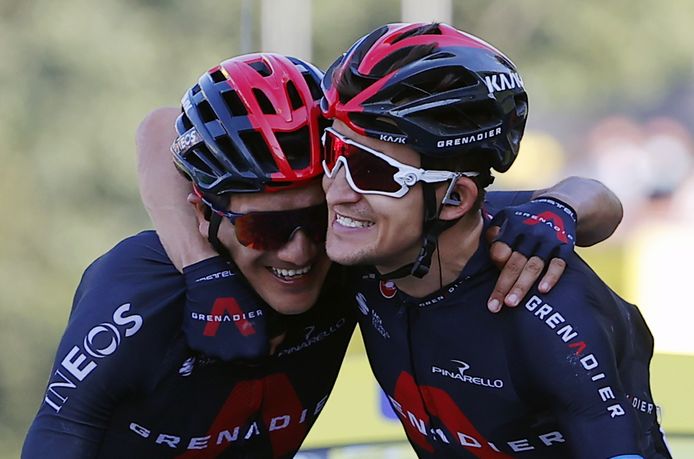 Richard Carapaz en Michal Kwiatkowski.