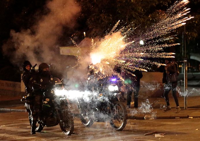 Clashes tussen betogers en politie in de Boliviaanse hoofdstad La Paz.