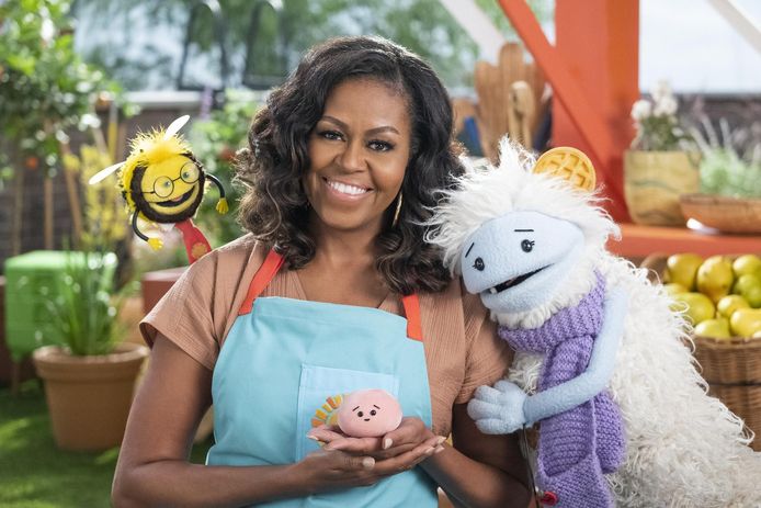 Michelle Obama met Wafeltje en Mochi. Nieuwe Netflix-serie voor kinderen