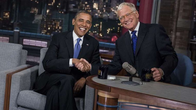 David Letterman met Obama. Beeld ANP