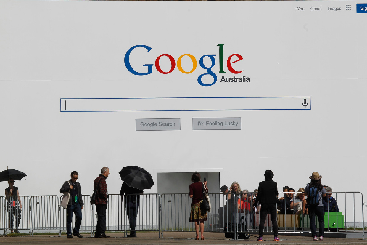 In 2014 adverteerde Google tijdens de biënnale van Sidney.  Beeld European Press Agency (EPA)