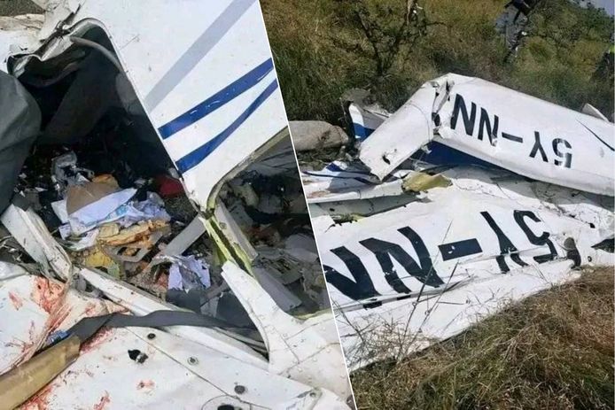 Op sociale media circuleren beelden van de vliegtuigcrash.